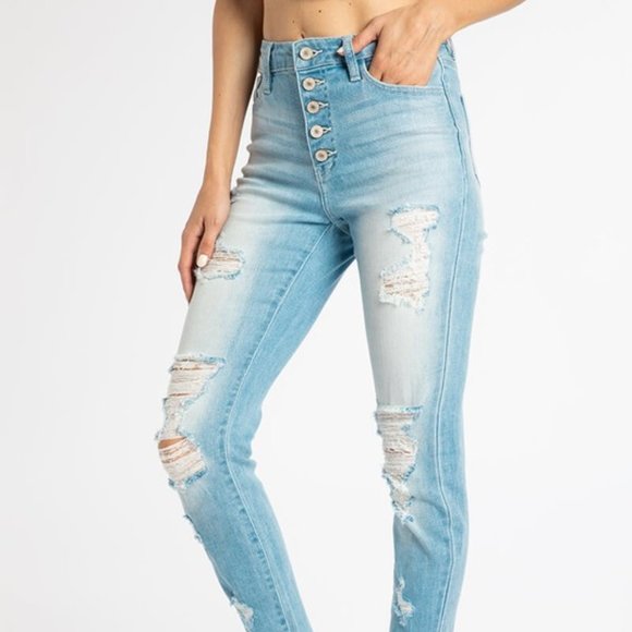 Bailey Distressed Denim Jeans - Picture 2 of 8